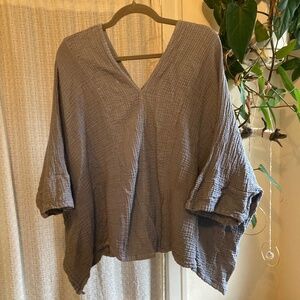 Light Blue Linen drape shirt